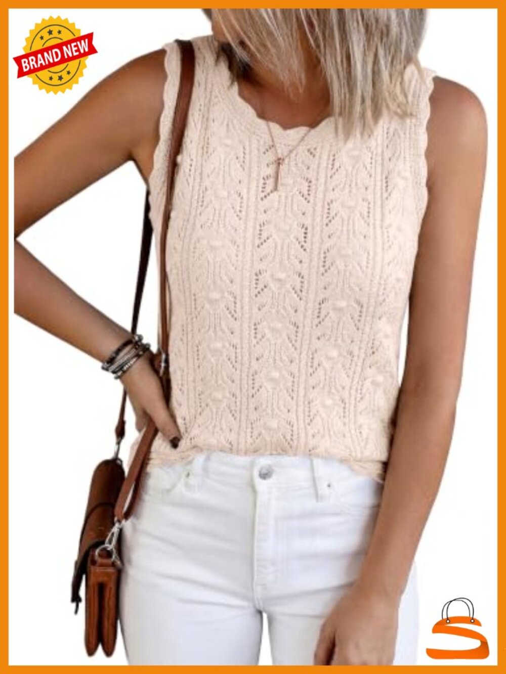 Crochet Hollow Out Sleeveless Loose Sweater Vest Top Summer Beach Cover Up